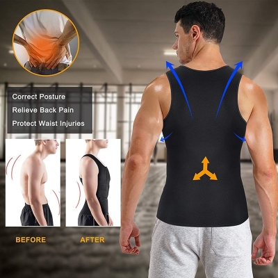 Picture of Waist Trainer Slim Corset Back Waist Support Belt Men Back Brace Belt Fajas Lumbares Ortopedicas Protection Spine Support Vest
