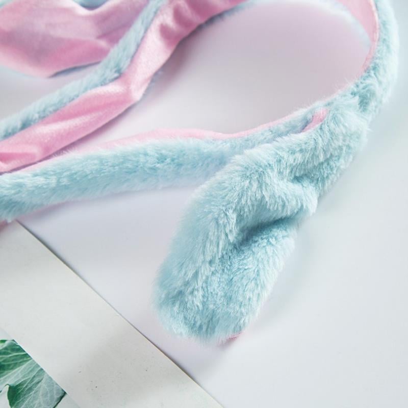 Picture of Bunny Ears Headband Moving Cute Warm Plush Airbag Rabbit Funny Gift Movable