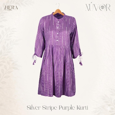 Picture of Silver Stripe Purple Kurti
