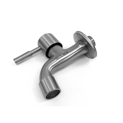 Picture of 304 Stainless Steel Bathroom Wall Tap Faucet - Silver