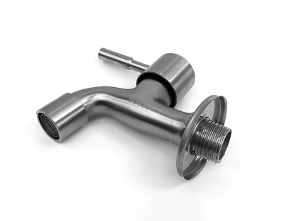 Picture of 304 Stainless Steel Bathroom Wall Tap Faucet - Silver