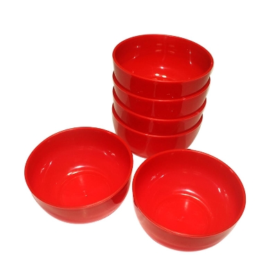 Picture of Set Of 6 Plastic Round Soup Bowls - 4.25 Inch - Perfect For Serving Soup, Stews, And Other Delicious Meals - Multicolor