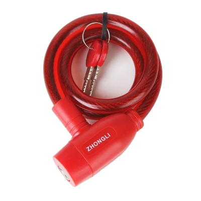 Picture of Zhongli Security Anti-theft Cable Bicycle Key Lock Scooter Bike Steel Lock - Multicolor