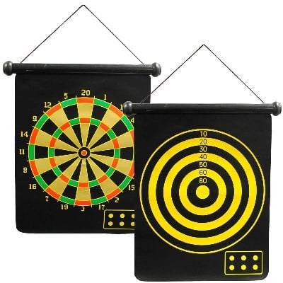 Picture of Dual Sided Magnetic Dart Board Games For Excellent Indoor Game and Party Games with 6pcs Magnetic Darts - 16 x 19 Inch - Multicolor