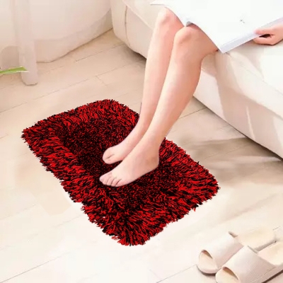 Picture of Solid Color Polyester Bathroom Rug Soft Doormat Carpet - 23.5" x 16" - Multicolor