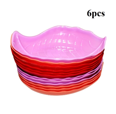 Picture of 6-Piece Plastic Leaf Shape Design Bowl Set For Kitchen- Add A Touch Of Nature To Your Dining Experience With These Stylish Bowls - Multicolor