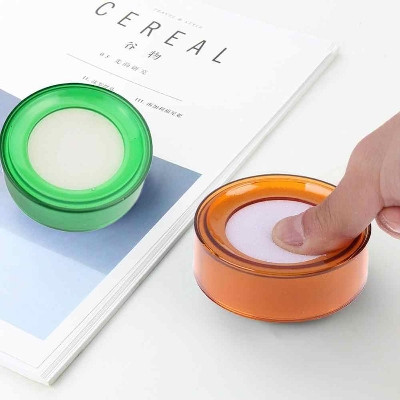 Picture of Plastic Round Desktop Sponge Finger Wet Moistener for Counting Cash Money - Multicolor - Multicolor