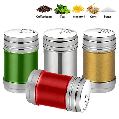 Picture of Colorful Stainless Steel Condiment Salt and Pepper Shakers Seasoning Cans - 1pes Multicolor - Multicolor