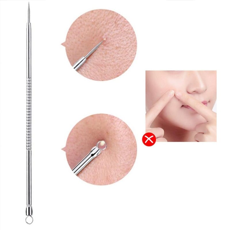 Picture of 1pcs Stainless Steel Pimple, Blackhead, Acne Removal Needle Kit Tool - 8cm Length - Silver