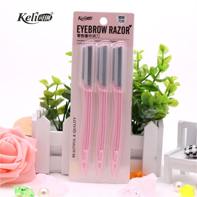 Picture of Professional Eyebrow Shaver and Face Hair Removal Razor - 3 Pcs Pack - Off White