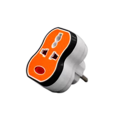 Picture of 2 Pin Multi Socket Plug Adapter - 15AMP - Multicolor