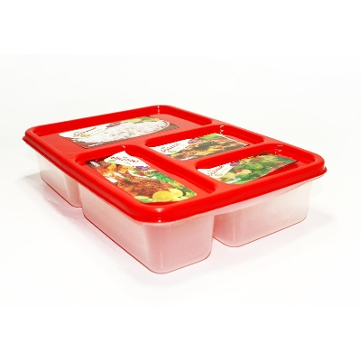 Picture of 4 Container Plastic Multicolor Tiffin Lunch Box - Box - Multicolor