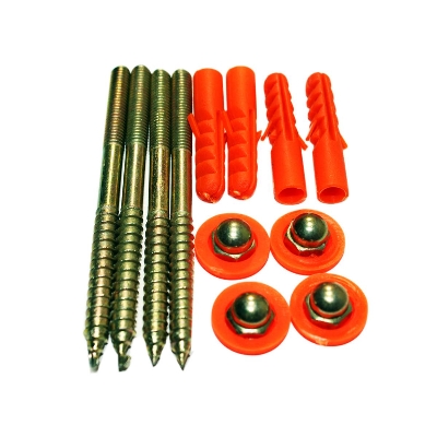 Picture of 16pcs Wall Mounted Basin Fixing Set 8.5cm Screws Plug Washer Bathroom Fitting Kit - Copper