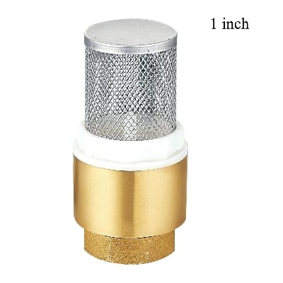 Picture of 1'' Brass Foot Check Valve Non Return with Stainless Strainer for Pump - Brass