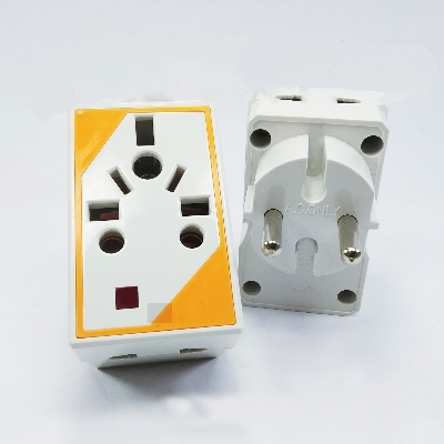 Picture of 2 Pin Multi Socket Plug Adapter for Home Uses - 16AMP - Multicolor