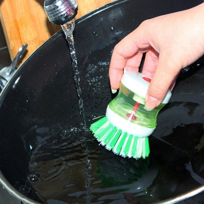 Picture of LALA Plastic Clean Brush Dish Brush Kitchen Cleaning Hydraulic Dressure Scrubber - Multicolor - Multicolor