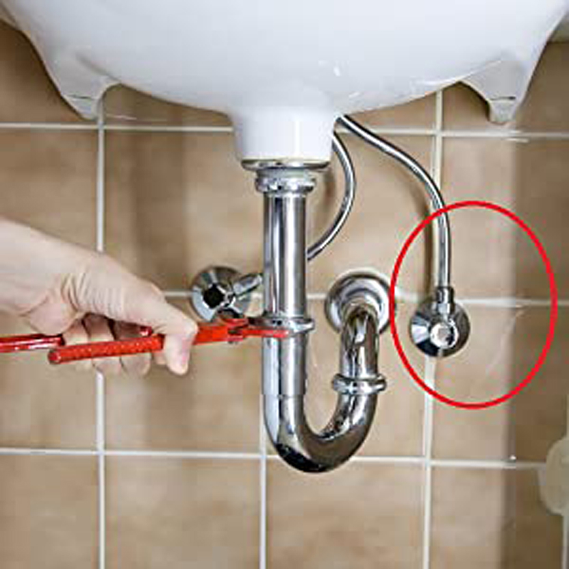Picture of 24" Stainless Steel 1/2" Basin Hot & Cold Mixer Connection Pipe - 2pcs - Black