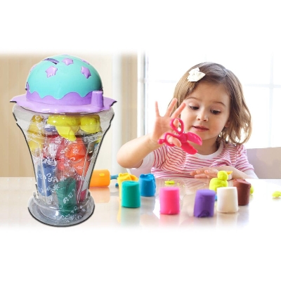 Picture of Slime Clay for Preschooler Kids with Tools and Storage Container (Ice Cream Shaped) - Multicolor