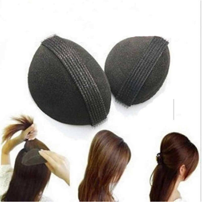 Picture of 2 Pcs Set Girl Beauty Volume Hair Base Bump Hair Styling Pad Tool - Black - Multicolor