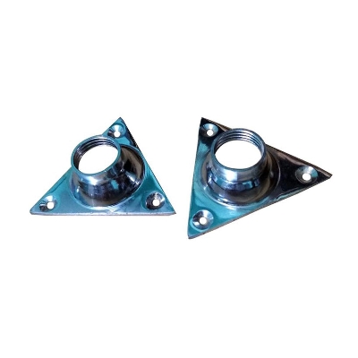 Picture of Lavish indulgent - 2pcs Set Stainless Steel Wall Mounted Hanging Rail Rod Support Socket Pipe Bracket - 2 CM Dia - Sensible - Must Have - Silver