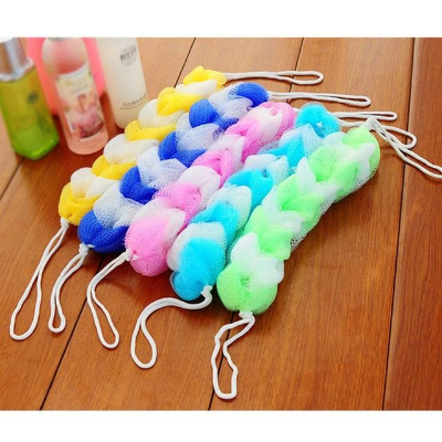 Picture of Multicolor Extendable Soft Nylon Back Scrubber Body Bath Shower Mesh Sponge Brush with Rope Handles - 1pcs - Minimalistic Sophistication - Multicolor