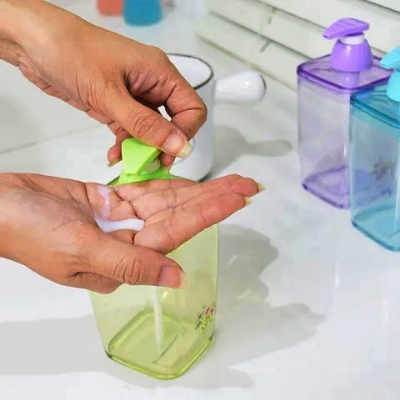 Picture of Rose Garden Multi Color Soap, Liquid, Shampoo and Hand Wash Dispenser Plastic Bottle - 420 ML - Multicolor