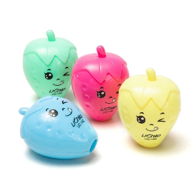 Picture of Strawberry Kindergarten Cartoon Single Hole Pencil Sharpener / Pencil Cutter - 4pcs - Multicolor