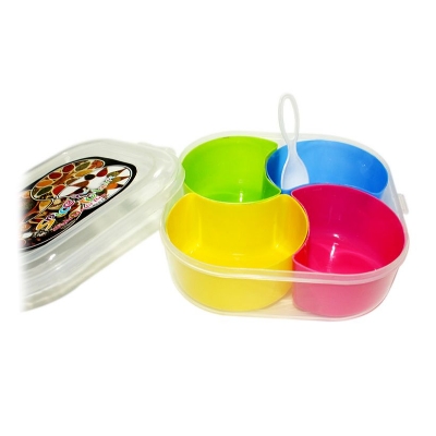 Picture of Newfangled - Opulence at Its Best - 4 Containers Plastic Spice Box with Spoon - Multicolor - Kitchen & Dining - Must Have - Multicolor