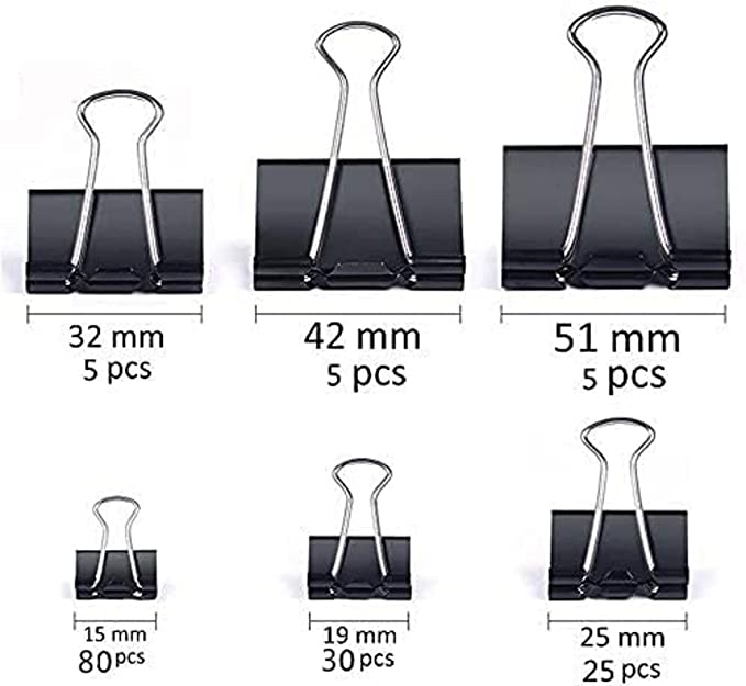 Picture of 2 inch Diamond Binder Clips - 12pcs - Black