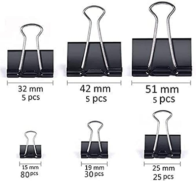 Picture of 2 inch Diamond Binder Clips - 12pcs - Black