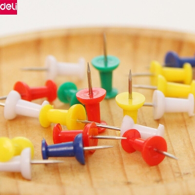 Picture of Newfangled - Superb Quality - Deli Metal Push Colored Pins - 100pcs - Stationery & Craft - Express Yourelf - Modern and Trendy - Multicolor