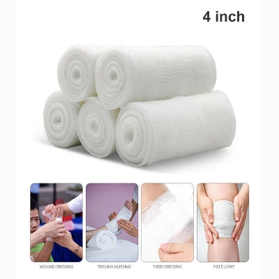 Picture of 4 inch Gauze Bandage Roll for First Aid Pain Relief - 6pcs - White