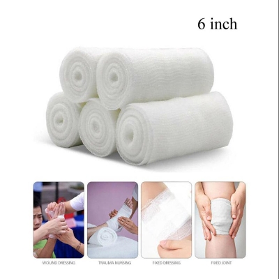 Picture of 6 inch Gauze Bandage Roll for First Aid Pain Relief - 6pcs - White
