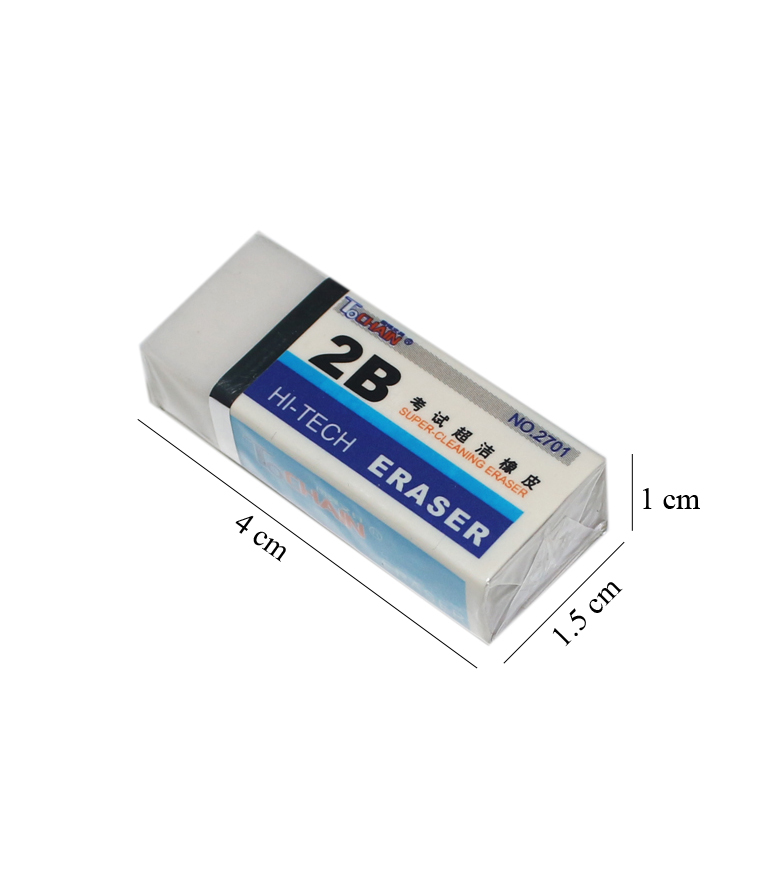 Picture of Hi-tech 2B Soft White Pencil Eraser - 6pcs - Multicolor