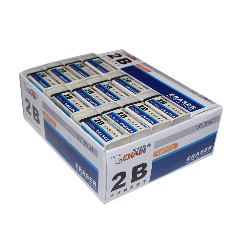 Picture of Hi-tech 2B Soft White Pencil Eraser - 6pcs - Multicolor