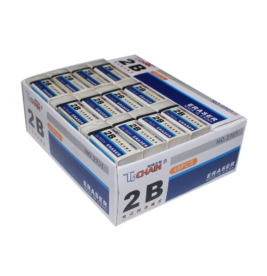Picture of Hi-tech 2B Soft White Pencil Eraser - 6pcs - Multicolor