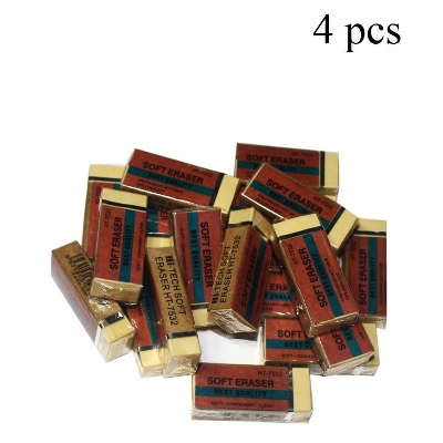 Picture of Hi-tech Dust Free Soft off White Pencil Eraser - 4pcs - Multicolor