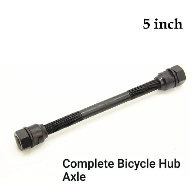 Picture of 5 inch Steel Bike Bicycle Hub Wheel Axle Cones Locknuts Washers Set - 1pcs - Black