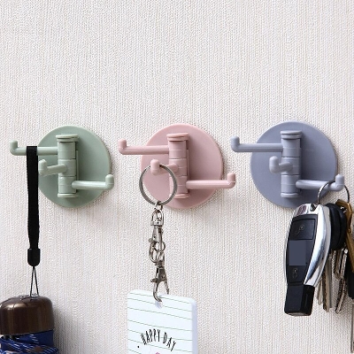 Picture of Rotating Adhesive Hook Punch-free Storage Wall Hanger - 1pcs - Multicolor