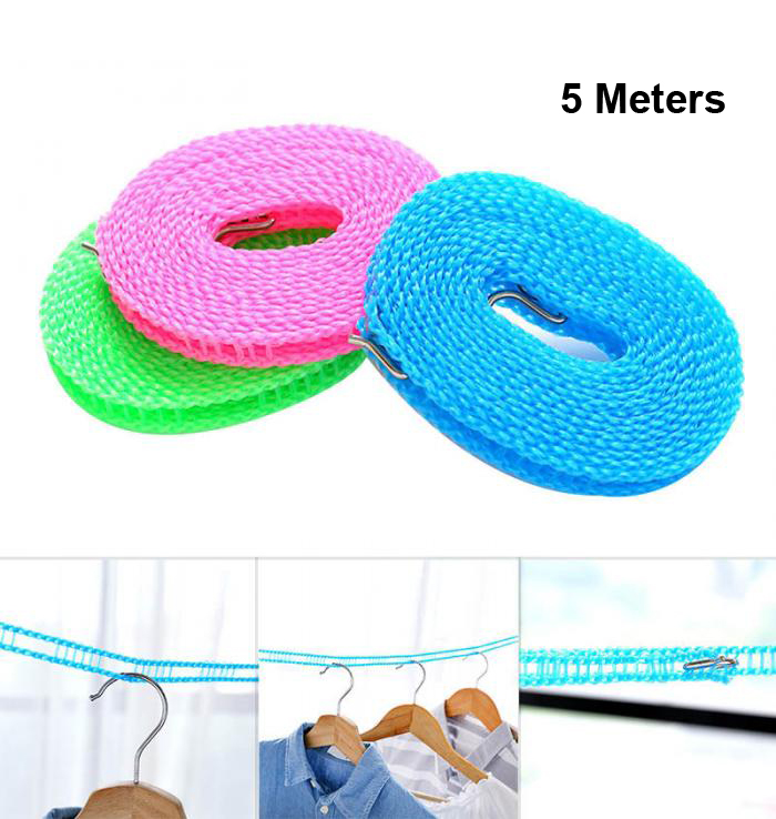 Picture of Progressive - Outdoor Windproof Non Slip Clothesline Rope to Dry Laundry Cloth - 5 Meters - Laundry & Cleaning - Modern and Trendy - Multicolor