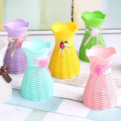 Picture of Plastic Flower Container Vase for Home Wedding Decoration - 1pcs - Multicolor