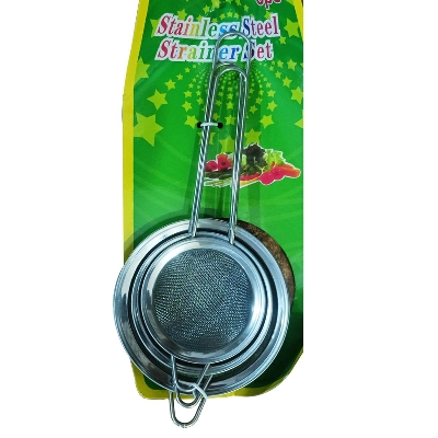 Picture of Chakni / Tea Strainer / Fine Mesh Stainless Steel Strainers - 3pcs Set - Steel
