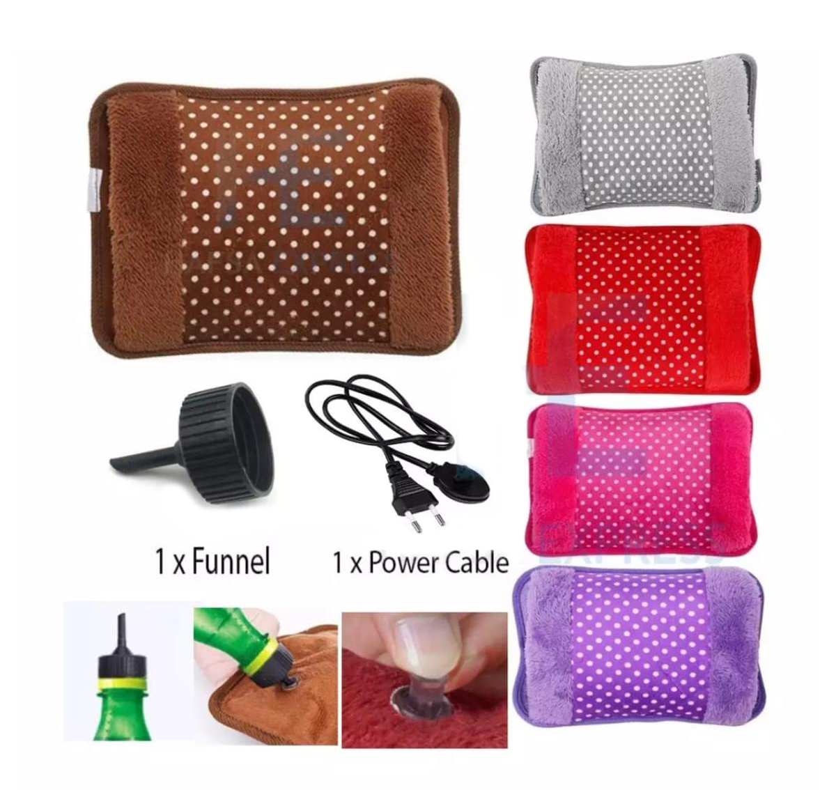 Picture of Electric Hot Water Bag Pain Remover - Multicolour - Multicolor