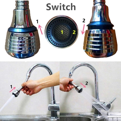 Picture of 360 ° Rotating Adjustable Water Saving Aerator Kitchen Sink Faucet Faucet Nozzle - Silver