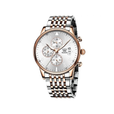 Picture of OLEVS 2869 Luxury Chronograph Stainless Steel Business Series Men’s Wristwatch- Silver Blue