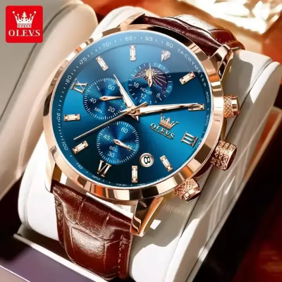 Picture of Olevs 2921 Watch For Men -Brown Rose Blue