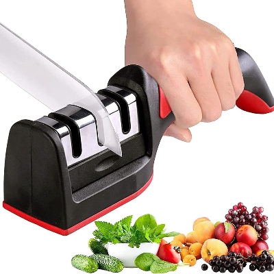 Picture of Professional Kitchen Knife Sharpener for Sharpening and Polishing Kitchen Knives - Multicolor