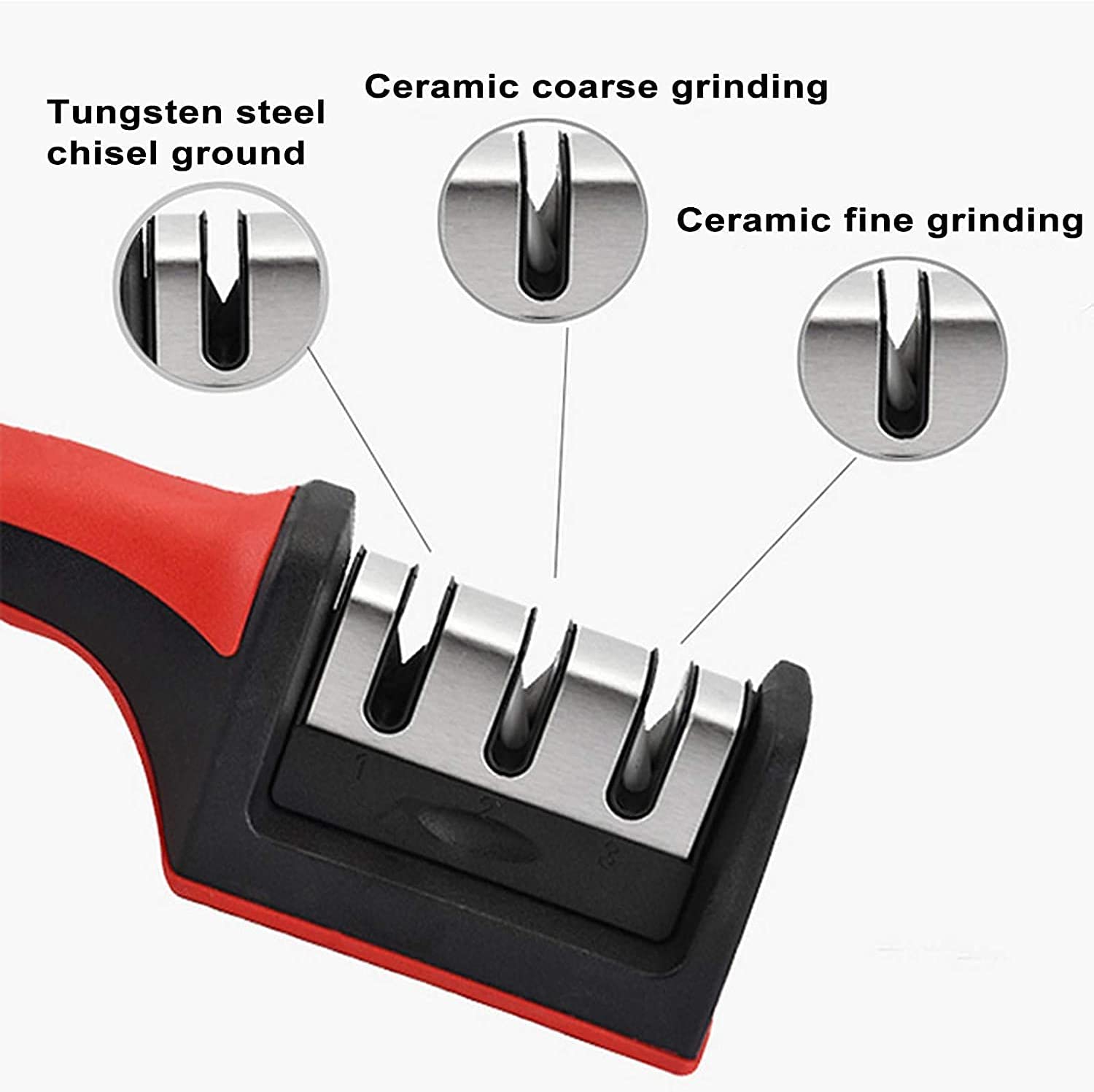Picture of Professional Kitchen Knife Sharpener for Sharpening and Polishing Kitchen Knives - Multicolor
