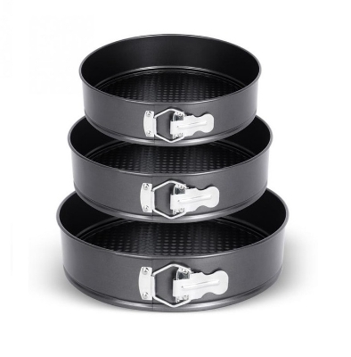 Picture of Round Pans Non Stick Springform Baking Tray - 3pcs Set - Black
