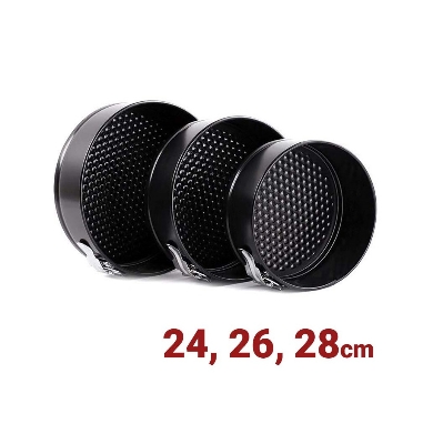 Picture of Round Pans Non Stick Springform Baking Tray - 3pcs Set - Black